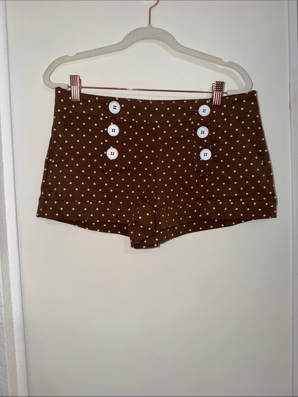 Zara Brown Polka Dot Mini Shorts | M